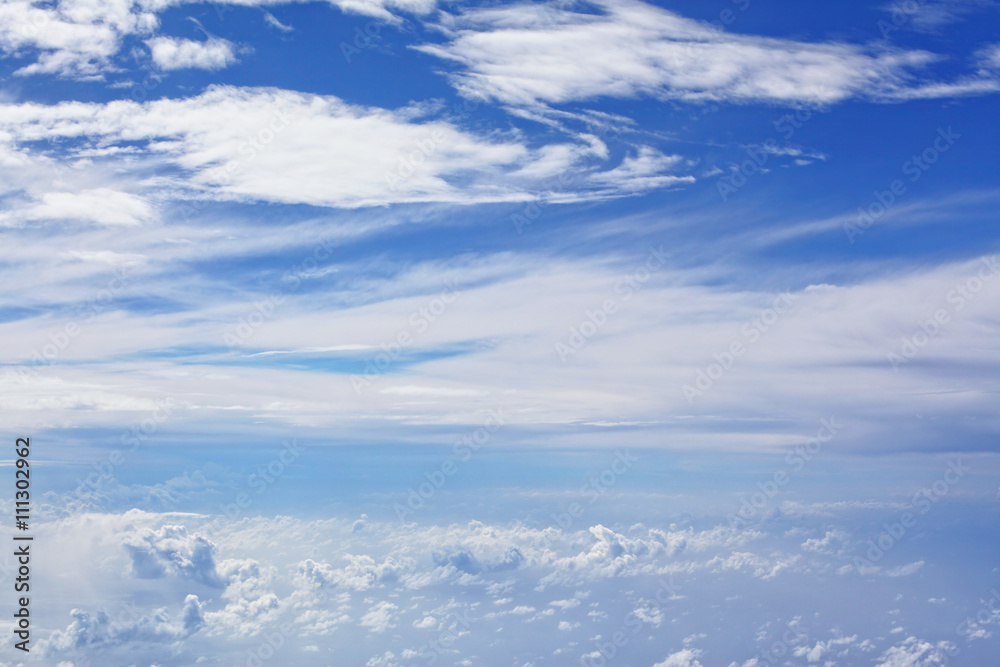 Aerial view of cloudy blue sky 