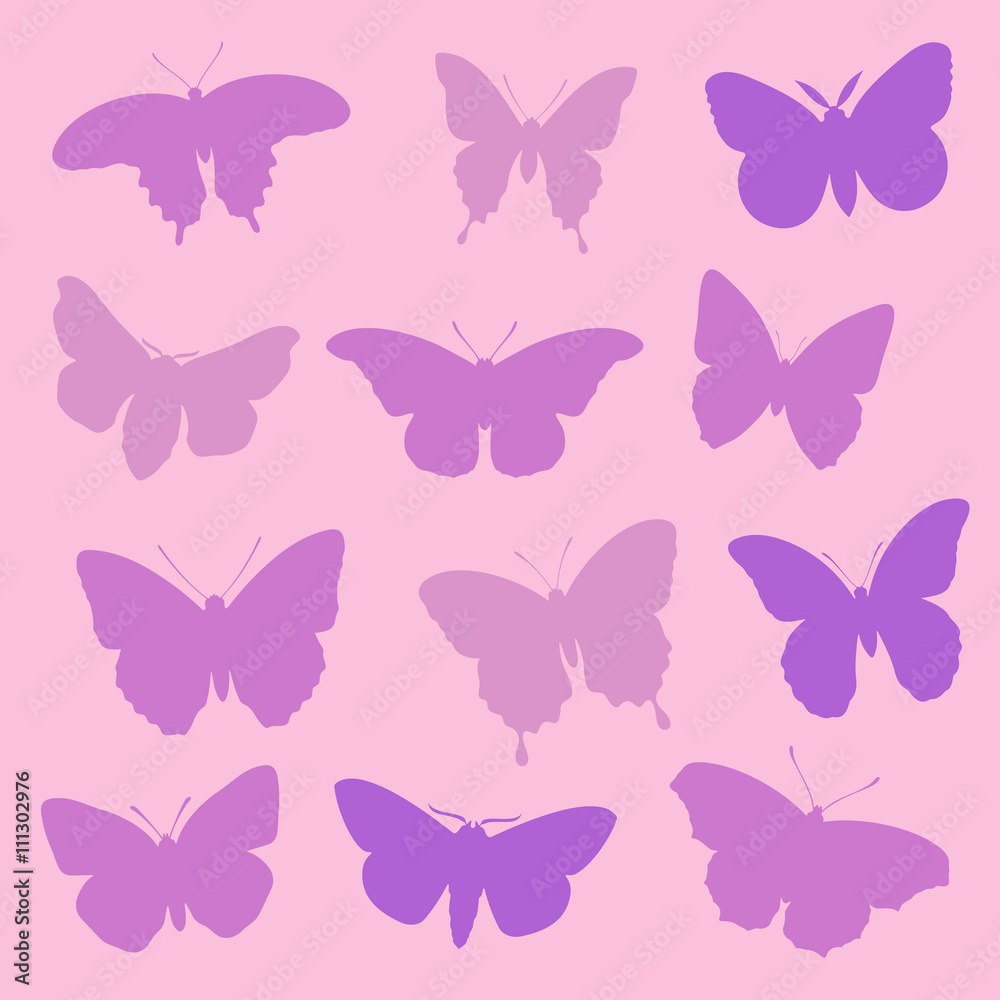 Obraz premium Butterfly Silhouette Vector