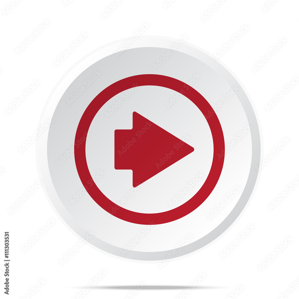 Red Arrow Right icon on white web button Red Arrow Right icon on white web button