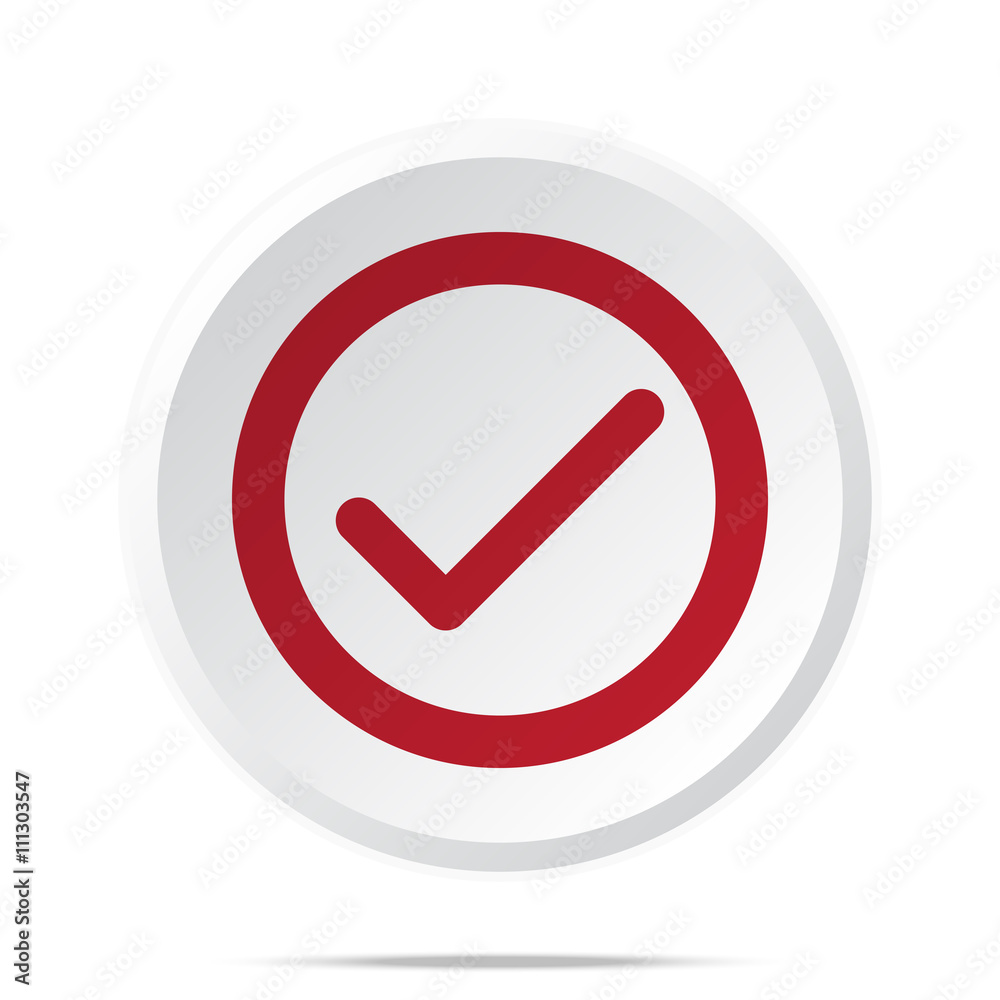 Red Confirm icon on white web button Red Confirm icon on white web button