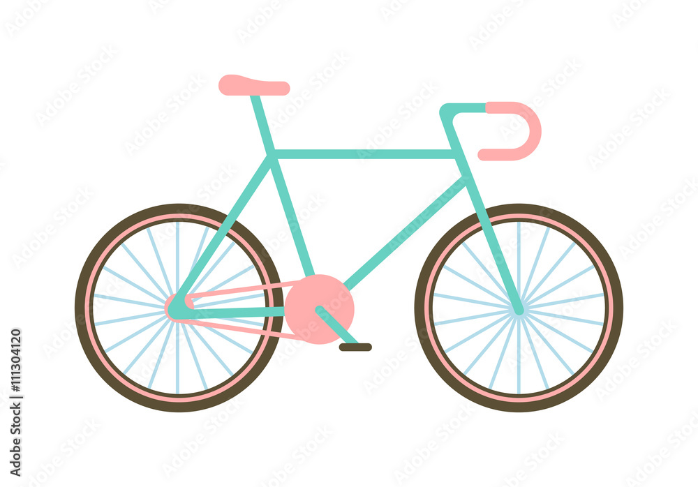 Girl bike vector illustration.