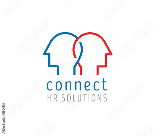 Human resources vector logo. Concept for connect people, support service, human relations, social service.