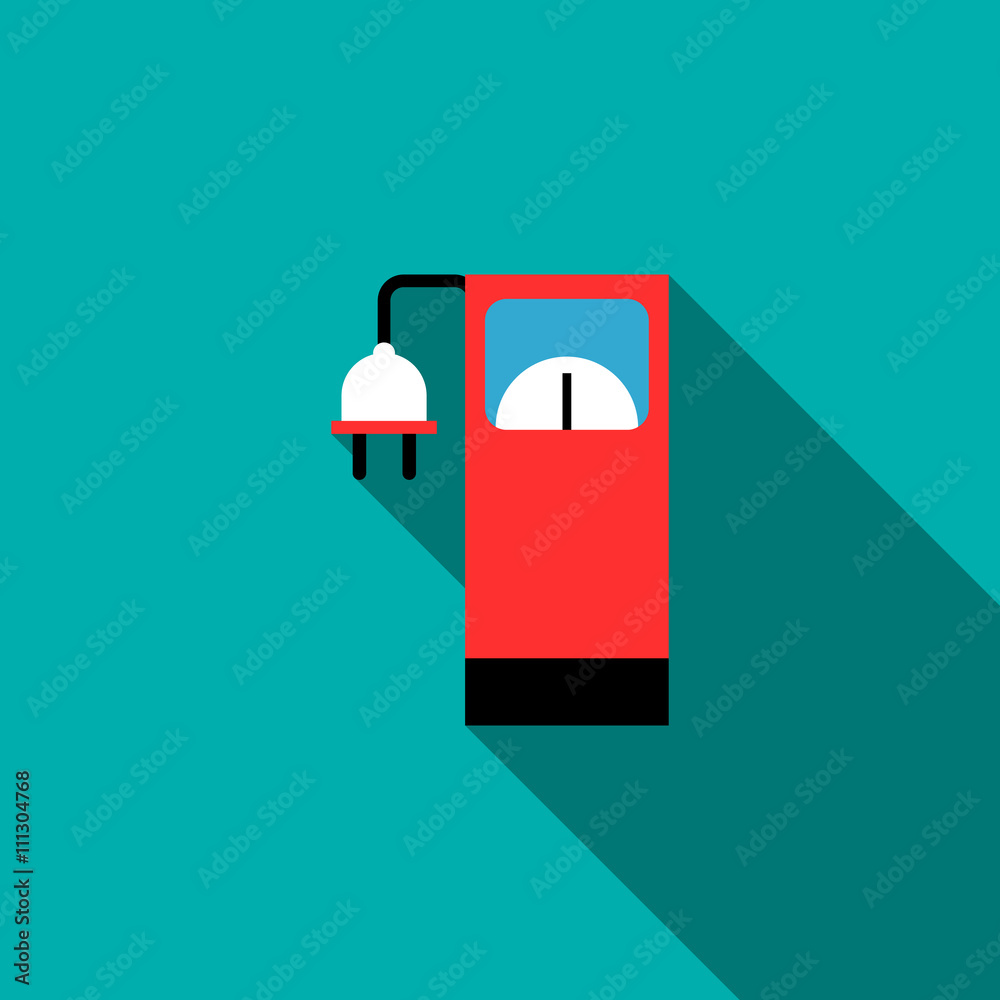 Charging station for electric car icon, flat style Charging station for electric car icon, flat style