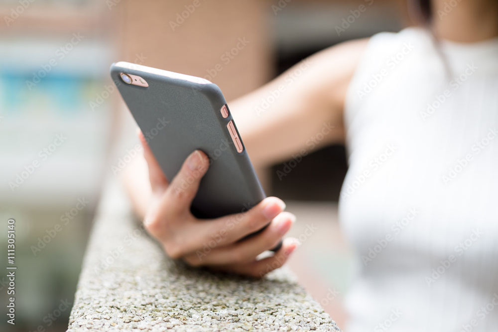 Woman hold with phone