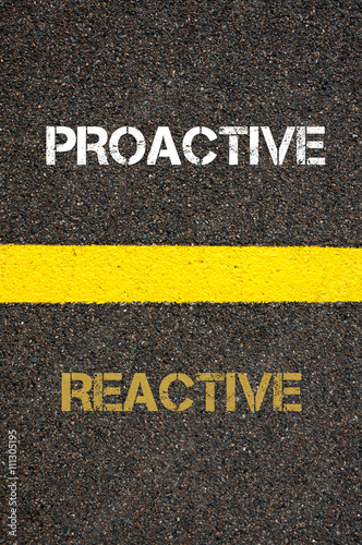 Obraz na płótnie Antonym concept of REACTIVE versus PROACTIVE w salonie