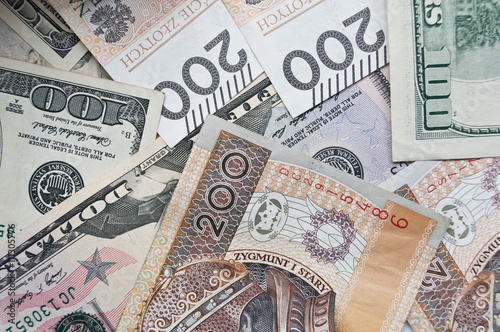 Polish zloty and dollar, cash