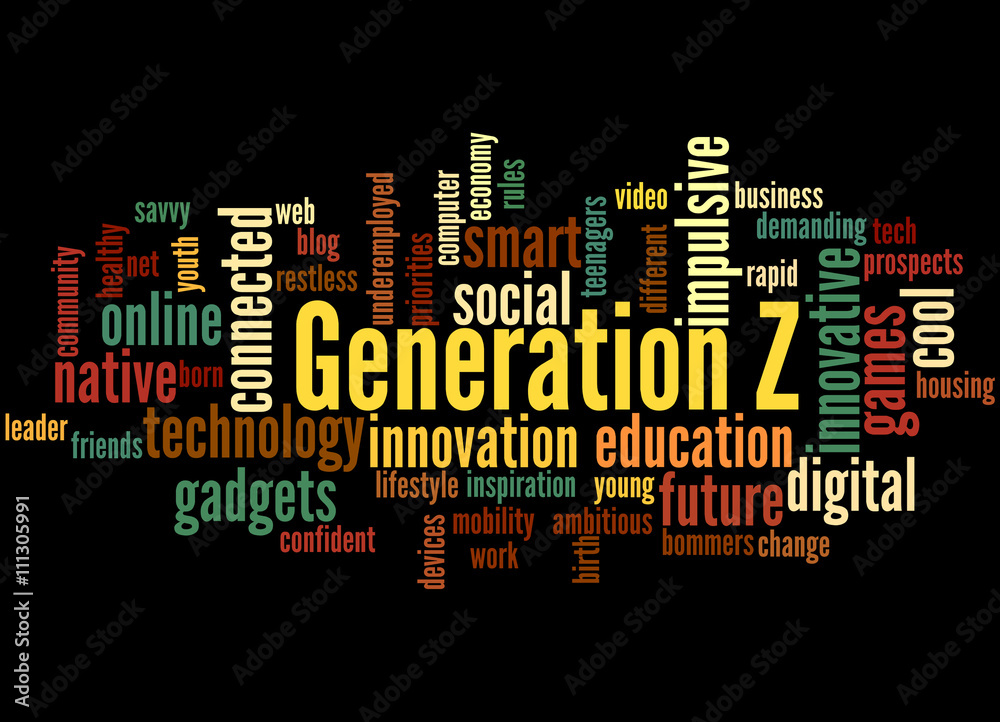 Generation Z, word cloud concept Generation Z, word cloud concept