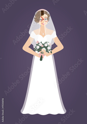 The girl in bride dress