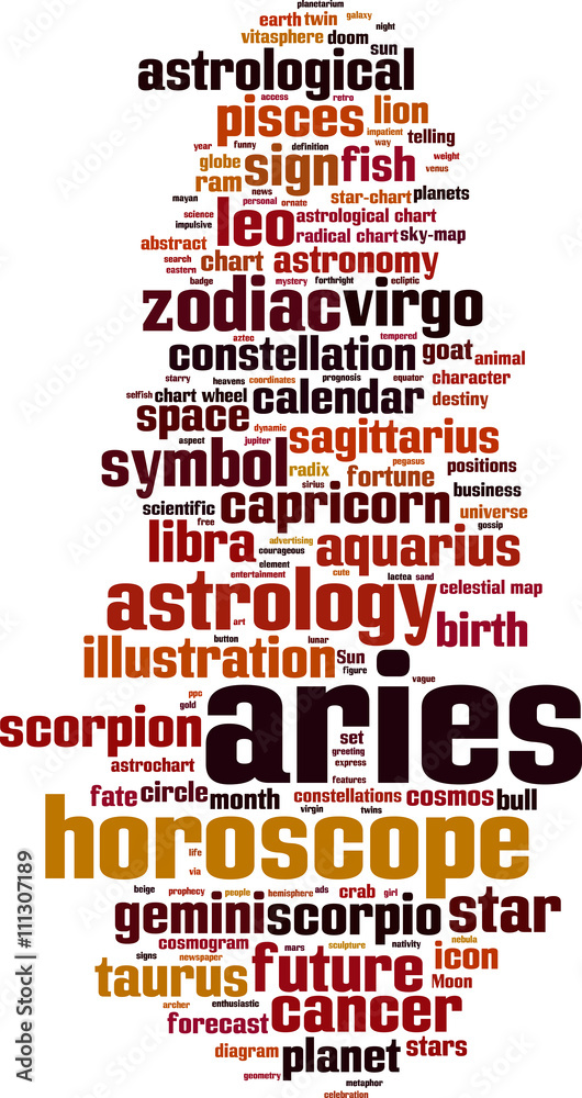 Aries word cloud concept. Vector illustration