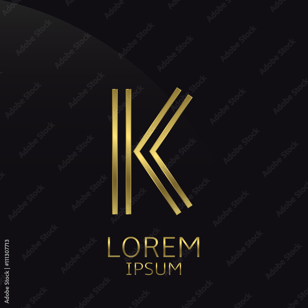 Obraz premium Golden K Letter