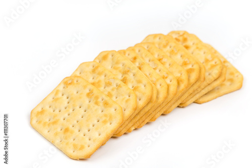 Crisp cookies isolated over white background