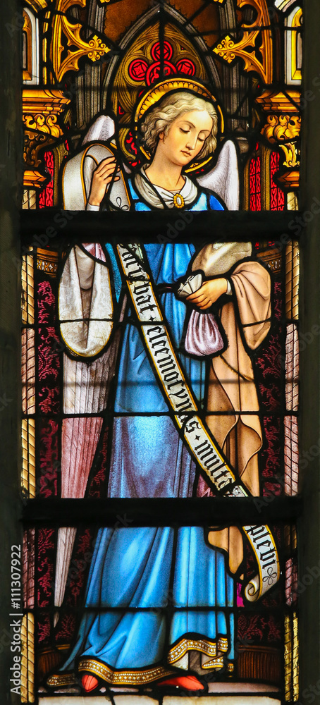 Stained Glass - Angel with purse