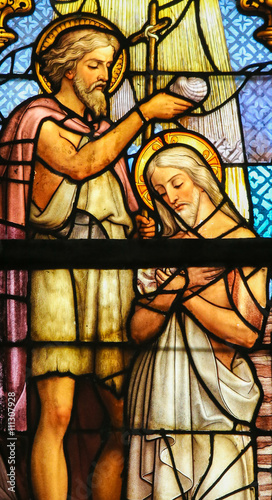 Fényképezés Stained Glass - Baptism of Christ