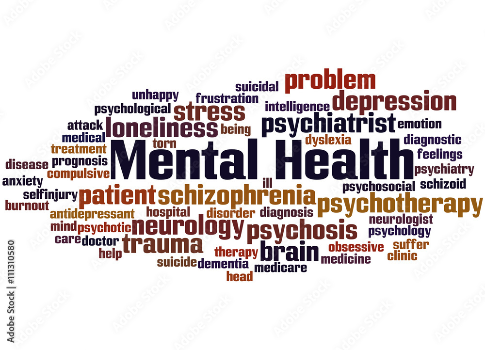 Mental health, word cloud concept 6