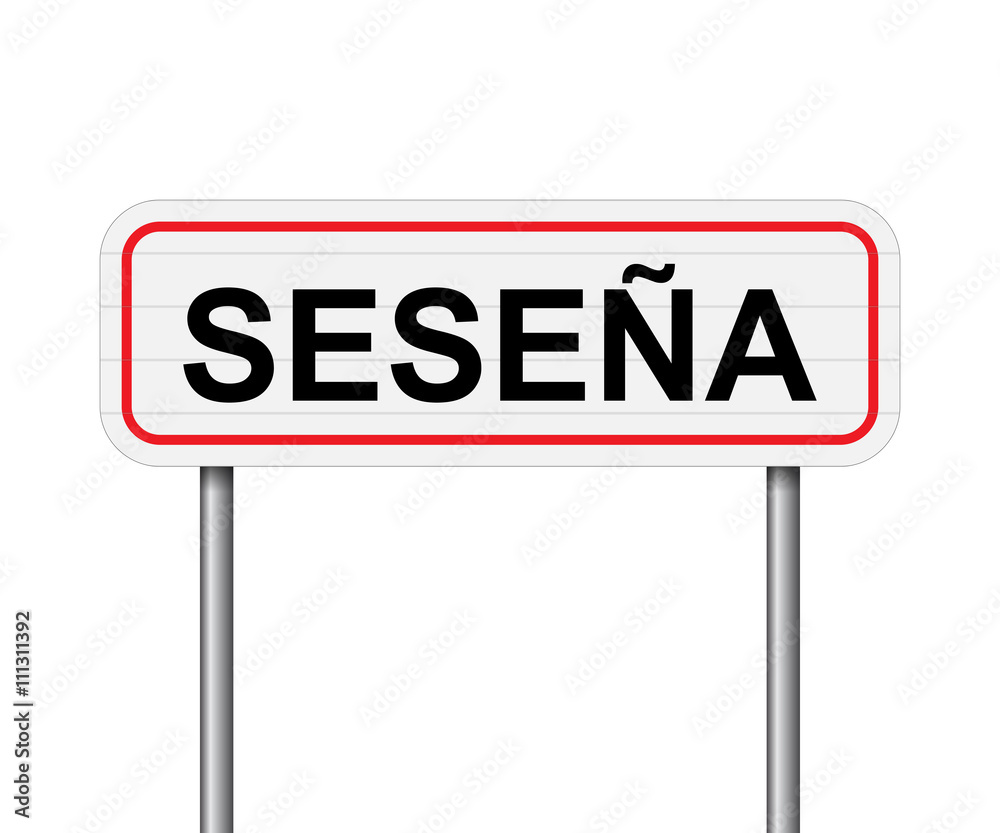 Welcome to Sesena Spain road sign vector Welcome to Sesena Spain road sign vector