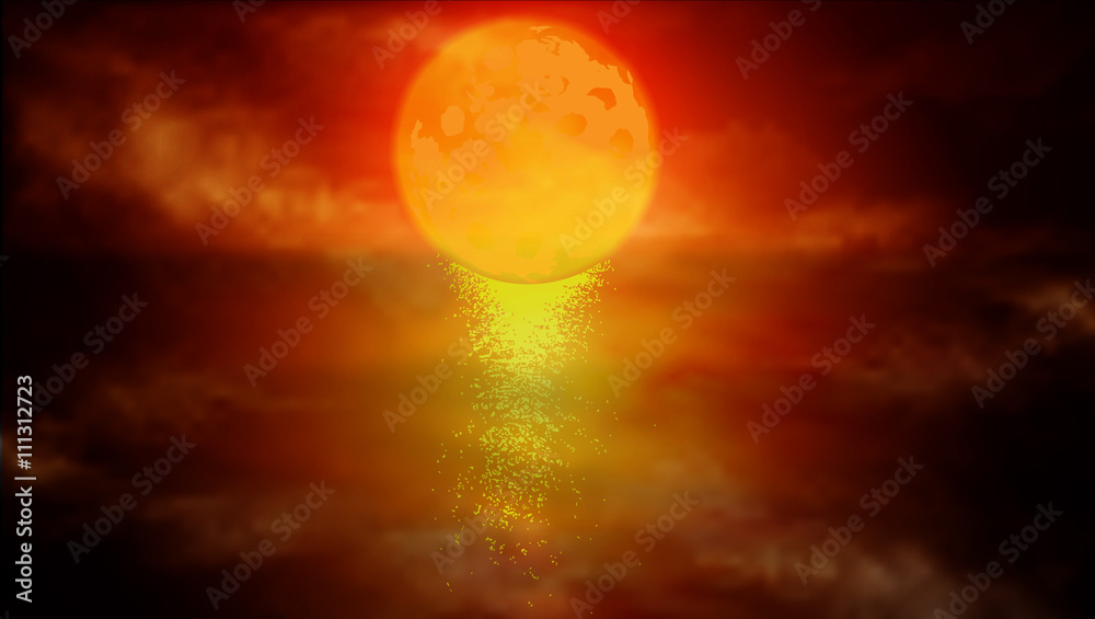 Red Moon over water Red Moon over water