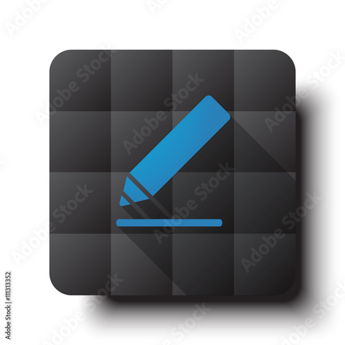 Flat Sign Here icon on black app button with drop shadow