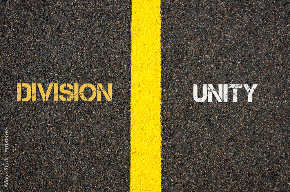 Antonym concept of DIVISION versus UNITY