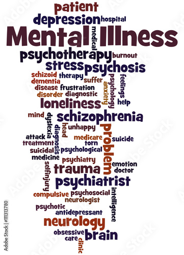 Mental Illness, word cloud concept 9 photo