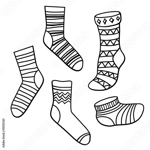 Vector set of bright socks