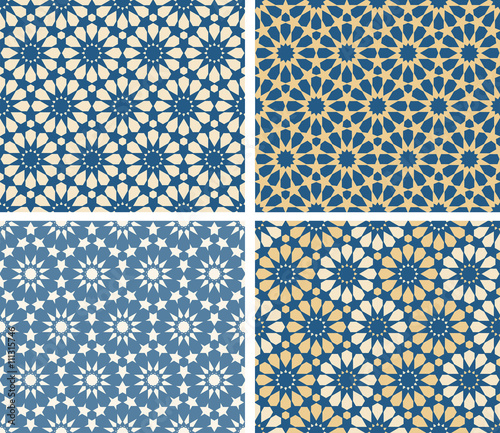 Oriental seamless patterns set