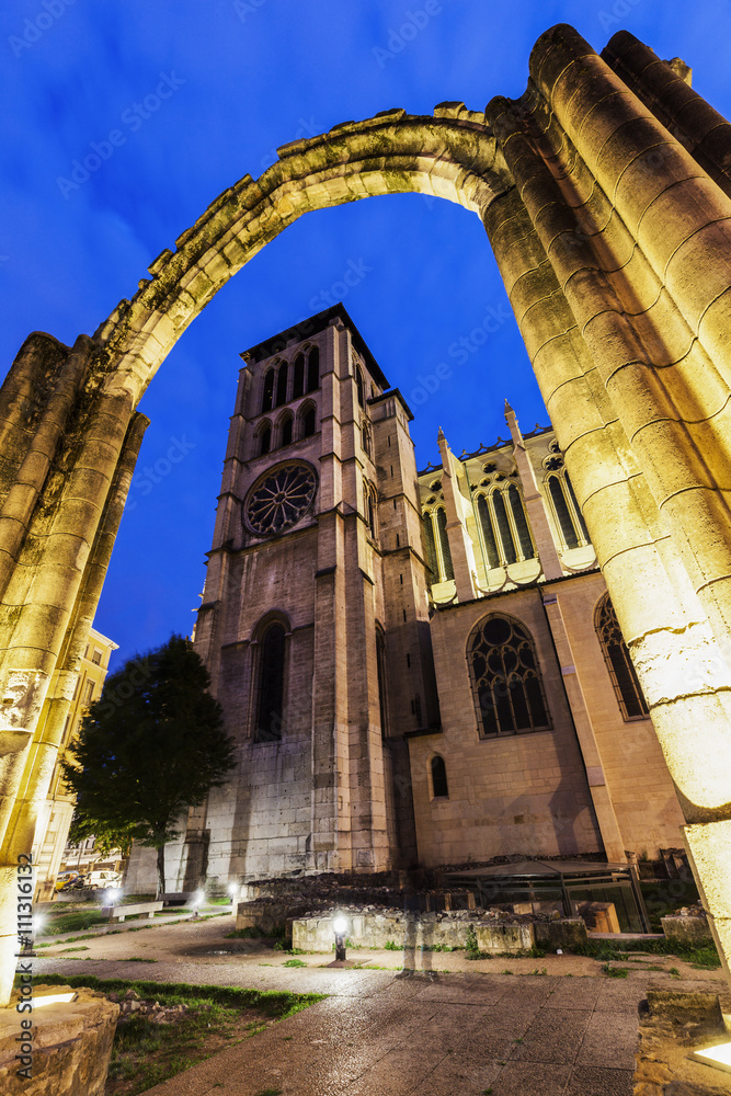 St. John's Cathedral and old ruins in Lyon