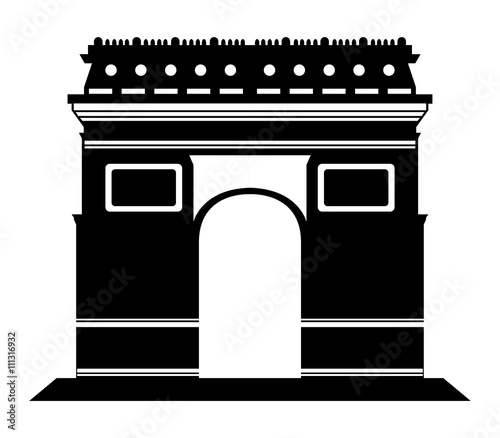 silhouette of triumphal arch in paris france