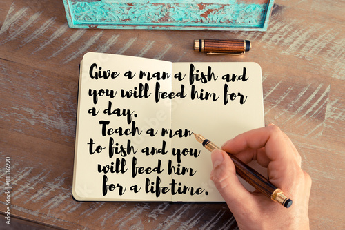 Handwritten quote as inspirational concept image photo