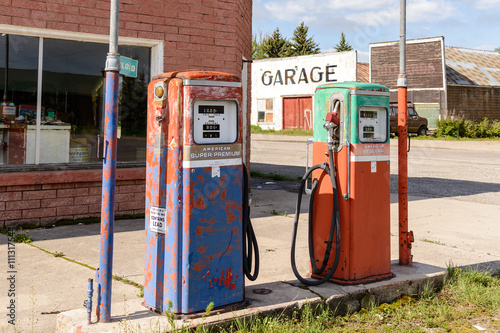 Abandoned Fuel Pump / Abandoned and closed vintage fuel pump at petrol station.