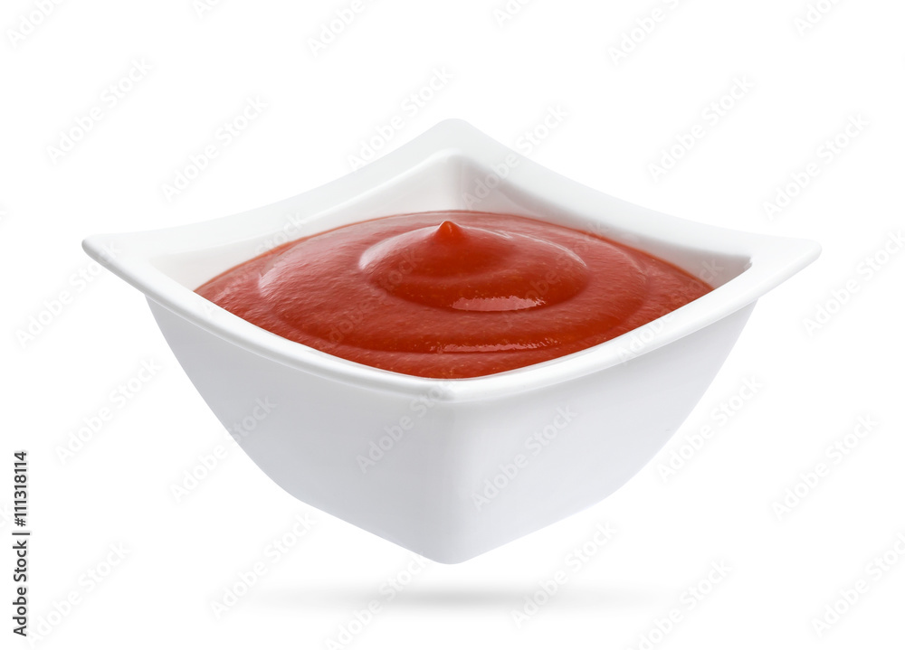 Ketchup bowl isolated on white background. Ketchup bowl isolated on white background.