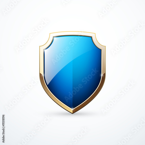 Gold and blue shield
