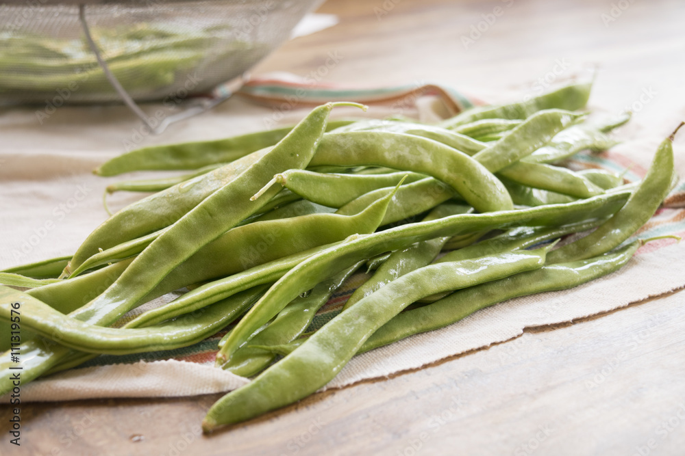 fresh green beans just cleaned fresh green beans just cleaned