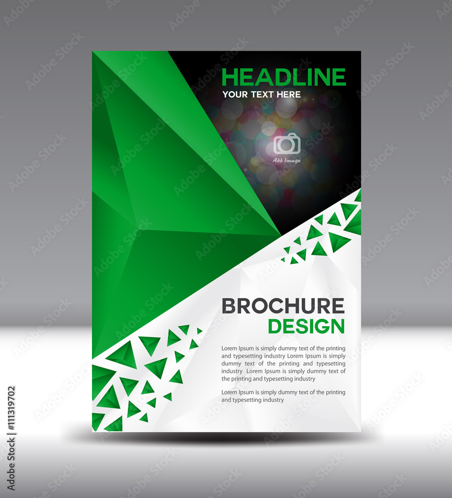 Green Vector brochure flyer and cover template polygon vector il