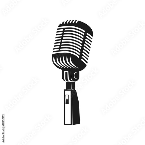 Papier peint singes - Papier peint Microphone monochrome icon. Element for logo, label, emblem, bad