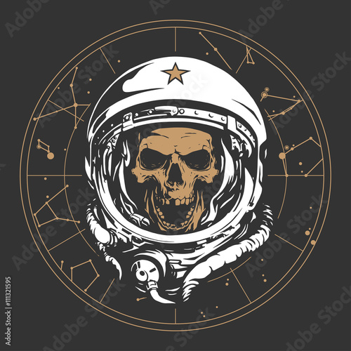 Fotografija Skull astronaut illustration