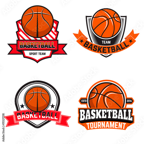 Set of  basketball labels and logos and design elements for bask
