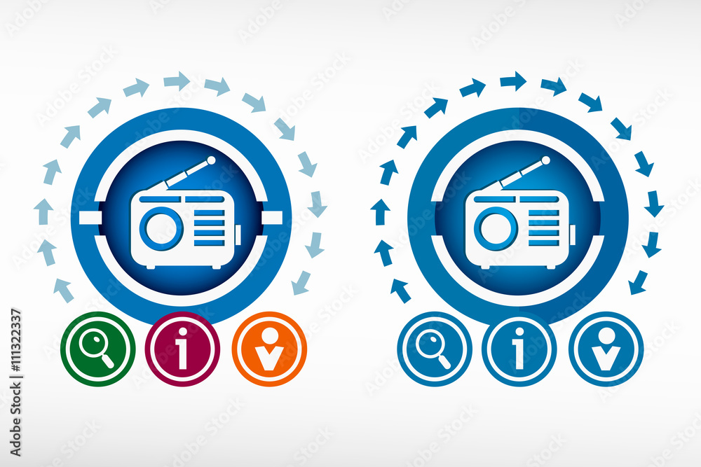 Retro radio icon and creative design elements Retro radio icon and creative design elements