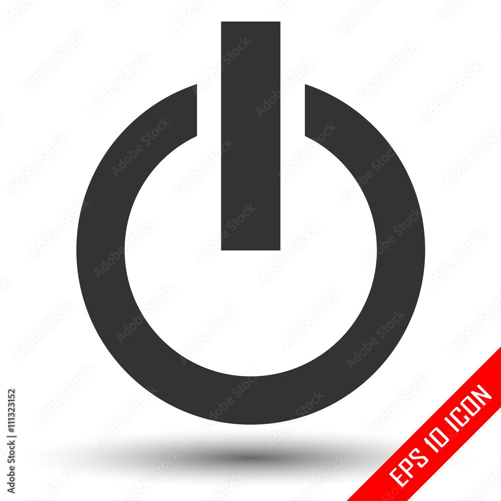 Power button icon. Flat icon of power button EPS. Vector illustration. Power button icon. Flat icon of power button EPS. Vector illustration.