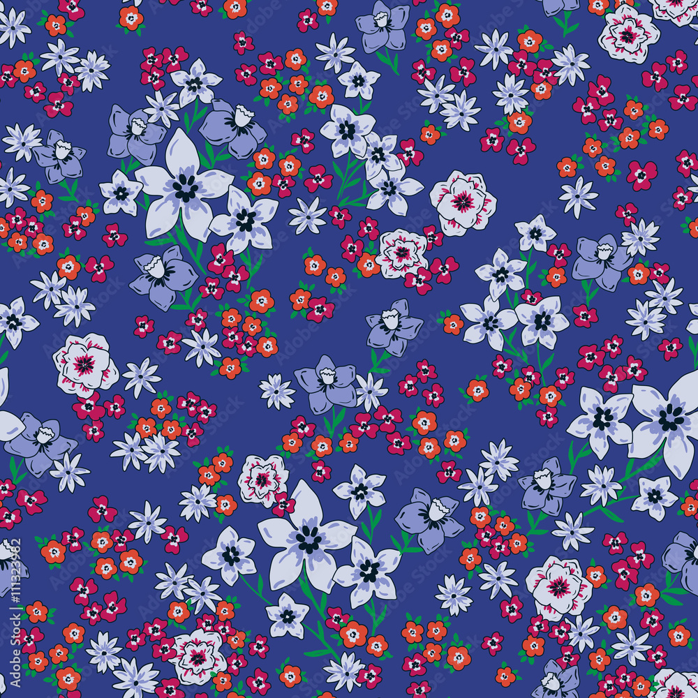 vector seamless cute hand drawn gentle flower garden pattern, little romantic summer fantasy ditsy background allover print vector seamless cute hand drawn gentle flower garden pattern, little romantic summer fantasy ditsy background allover print