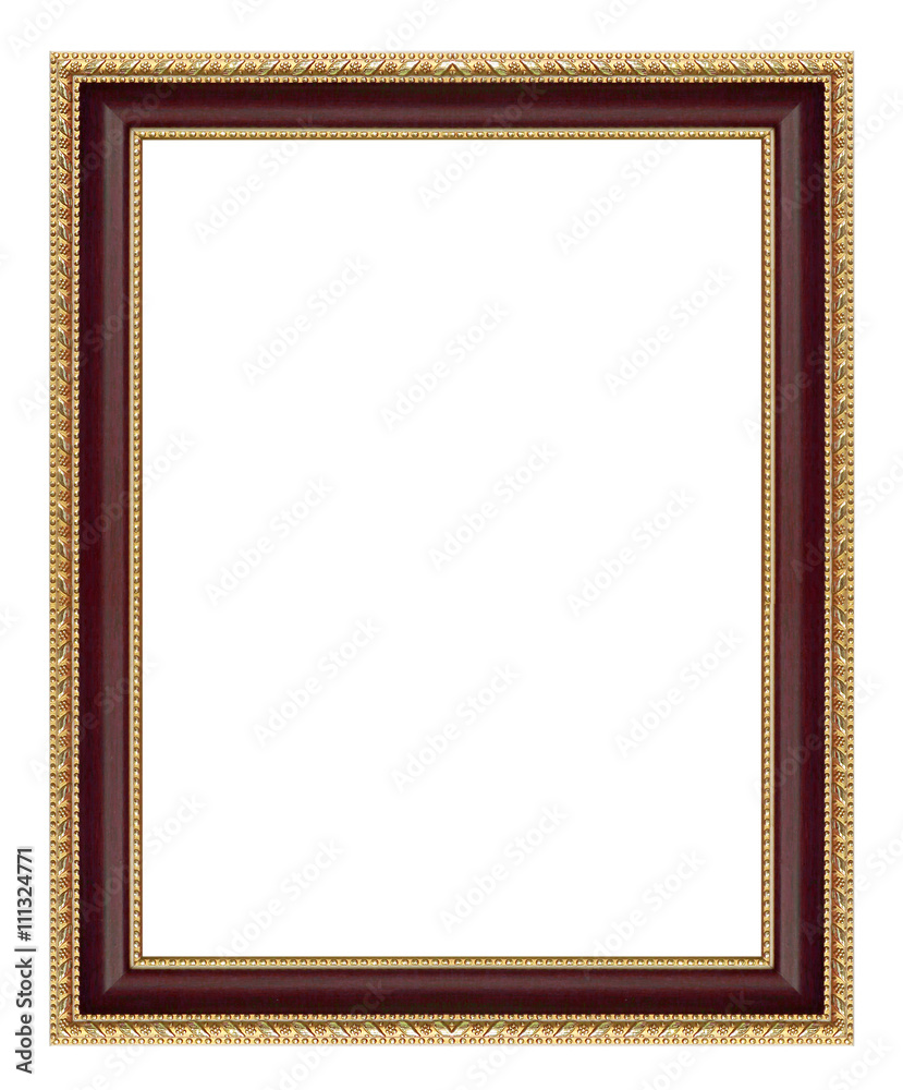 The antique gold frame on the white background The antique gold frame on the white background