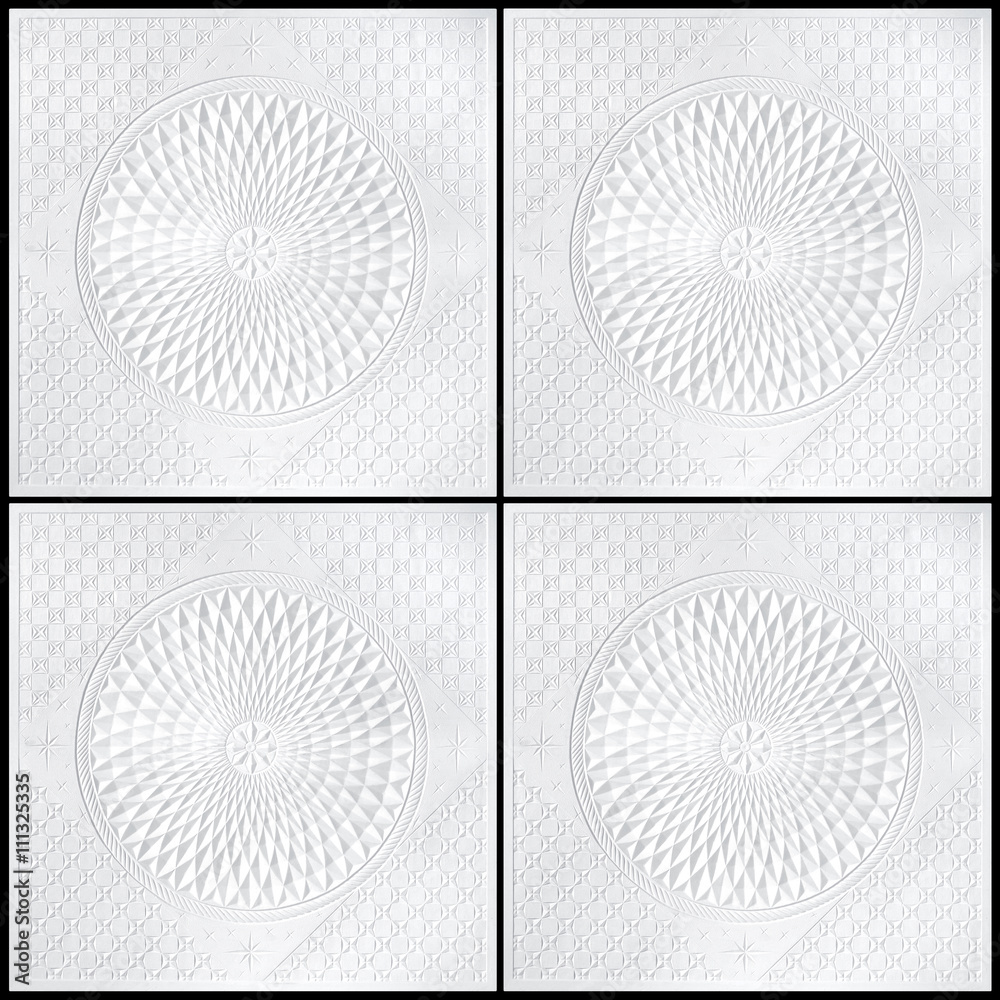 Patterns on the ceiling gypsum sheets of white flowers. Patterns on the ceiling gypsum sheets of white flowers.