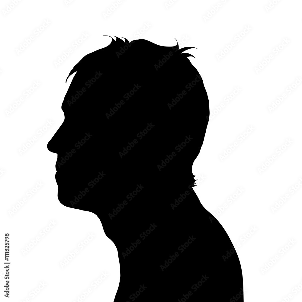 Vector silhouette of man.