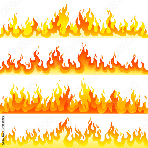 Red Burning Fire Flame Logo set design vector template.