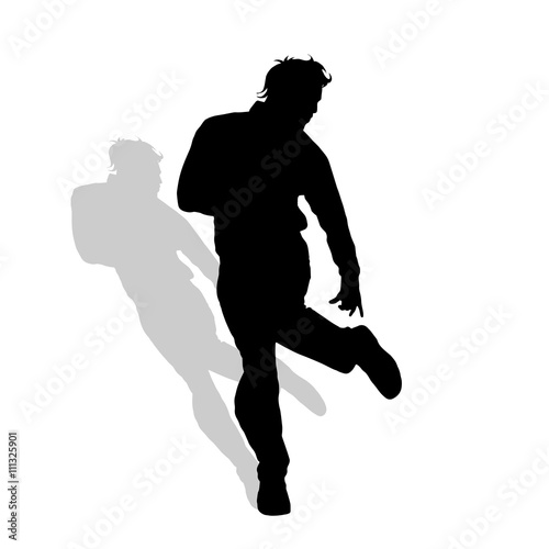 Vector silhouette of boy.