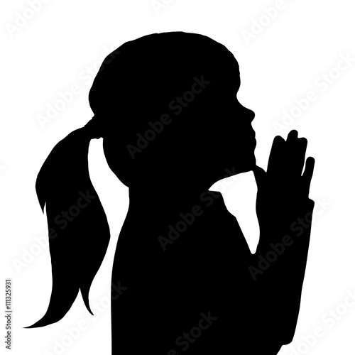 Vector silhouette of girl.
