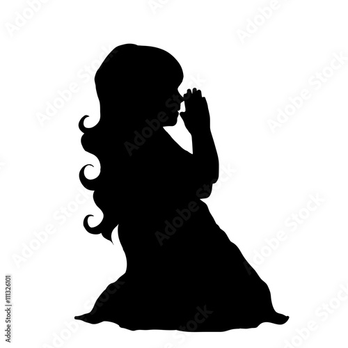 Vector silhouette of girl.
