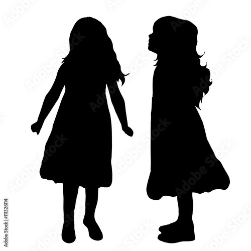Vector silhouette of girl.