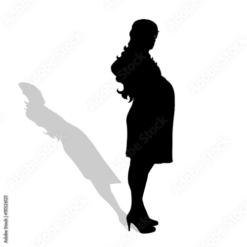 Vector silhouette of woman.