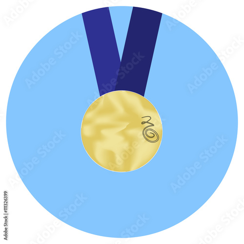 Gold medal icon vector