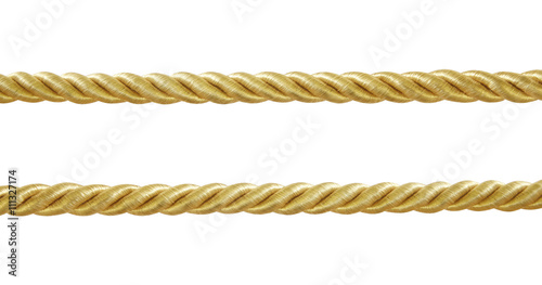 gold rope isolated on white background